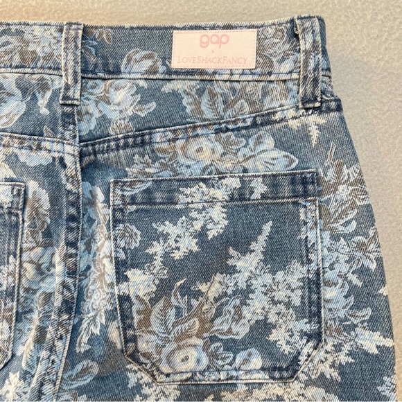 Gap x Love Shack Fancy Women’s ‘70s Flare High Rise Floral Jeans Size 25 - Picture 8 of 16